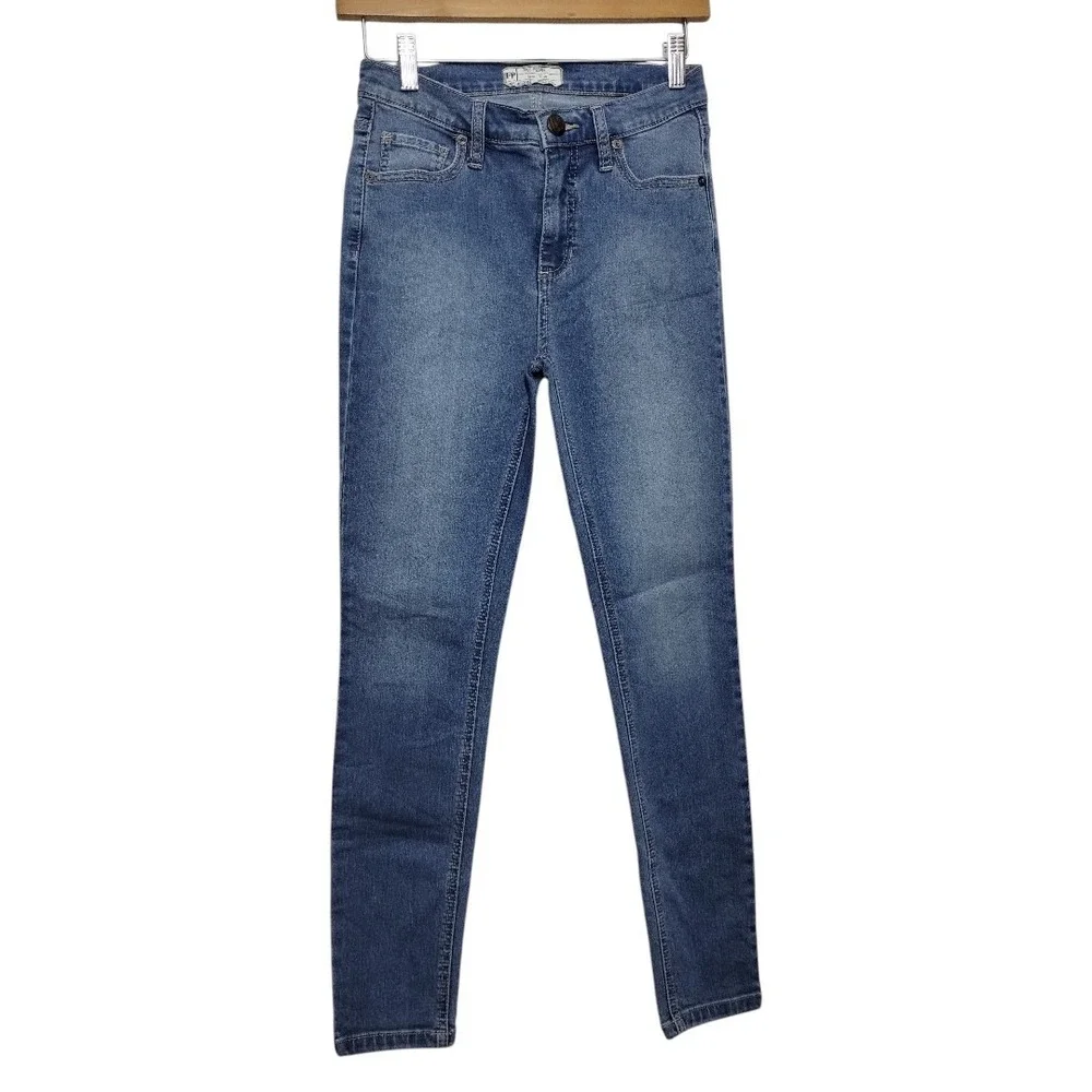 Free People High Rise Stretch Skinny Jean Womens 26‎ Light Wash Denim Boho